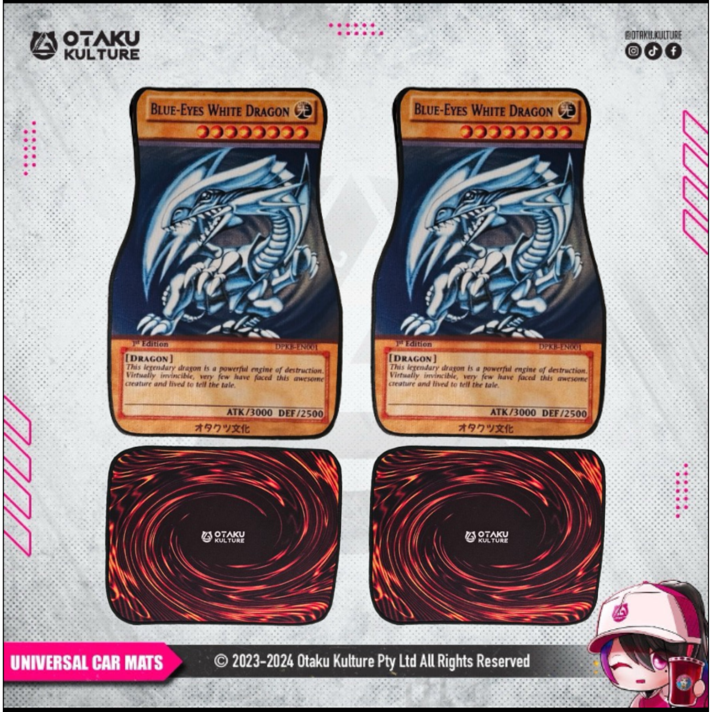 BLUE EYES WHITE DRAGON CAR MAT