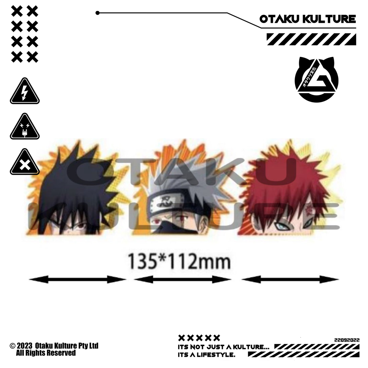 SASUKE/KAKASHI/GAARA 3D MOTION STICKER