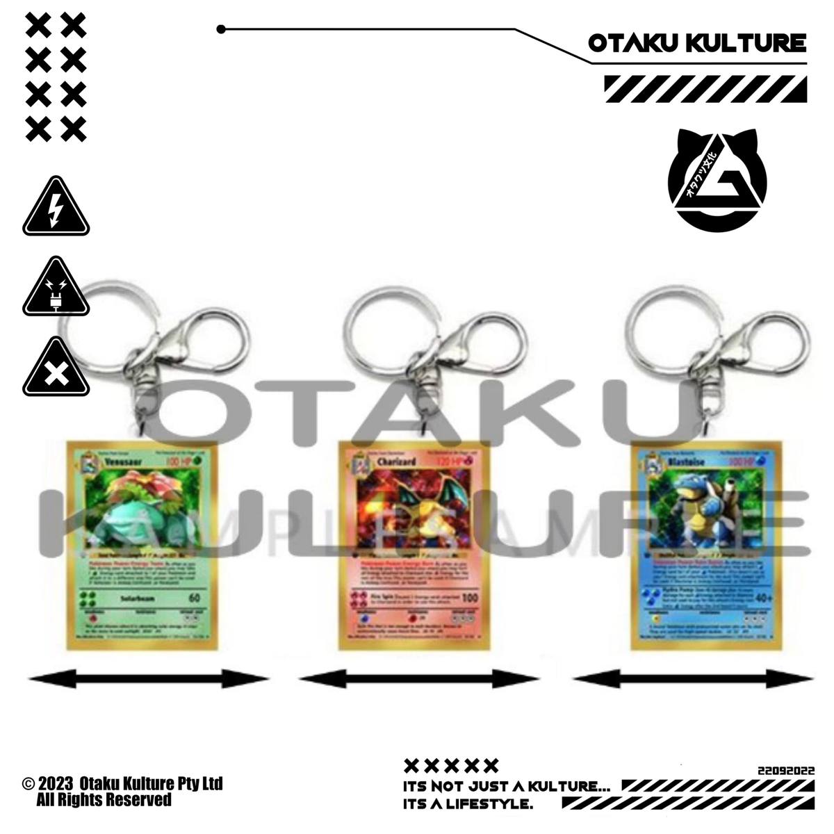 STARTER EVOLUTIONS POKEMON CARD 3D MOTION KEYCHAIN