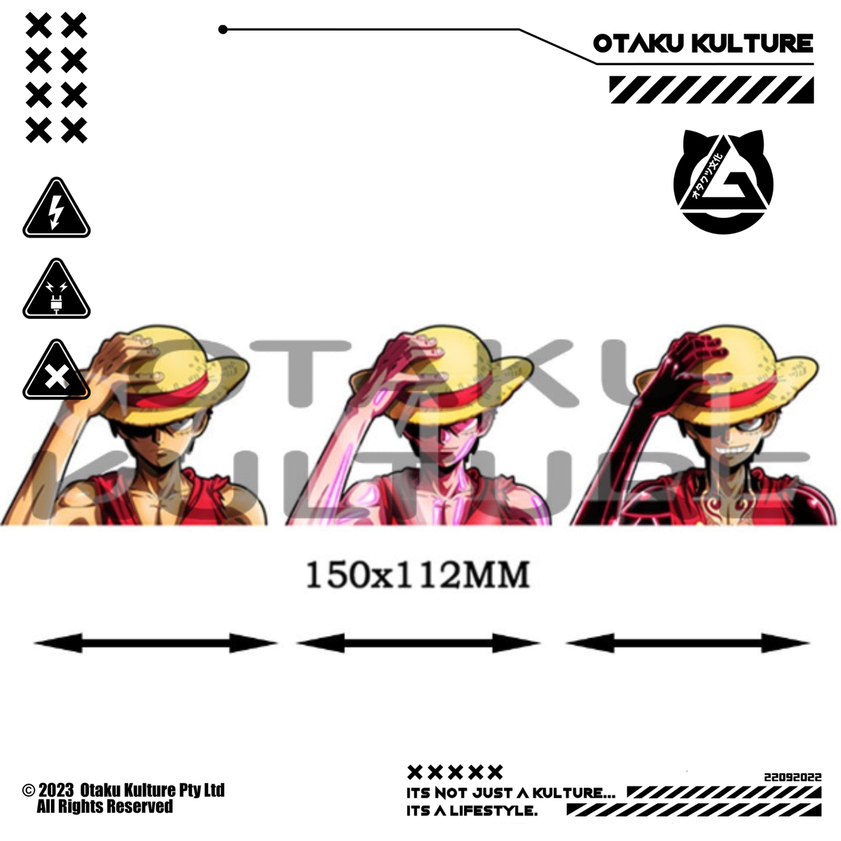 LUFFY STRAW HAT 3D MOTION STICKER