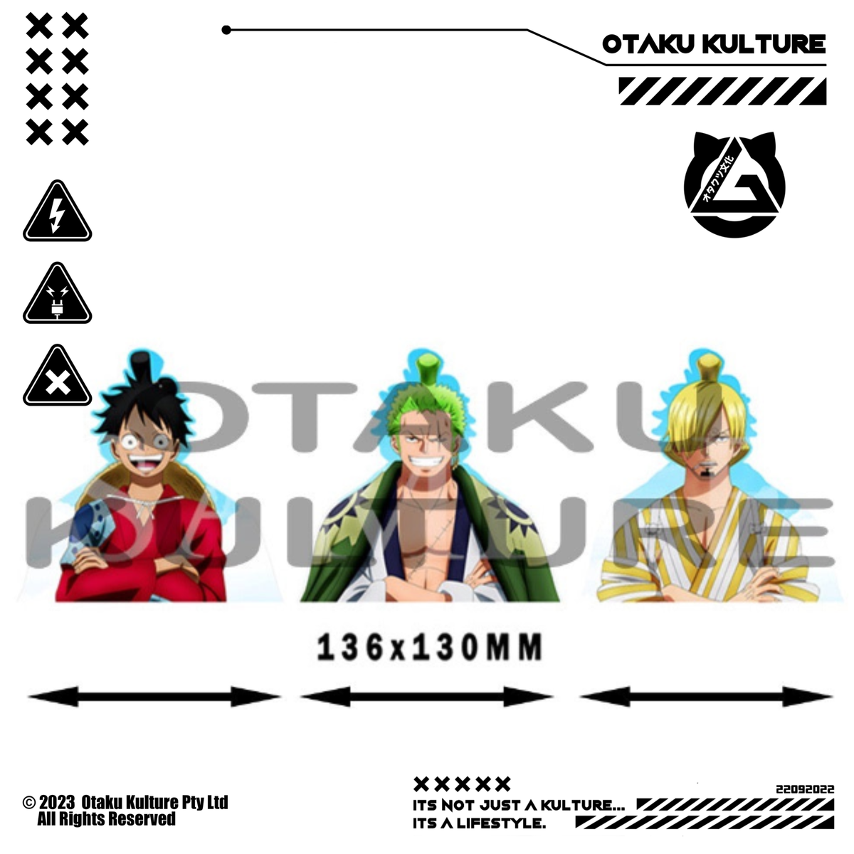 LUFFY/SANJI/ZORO BLUE 3D MOTION STICKER