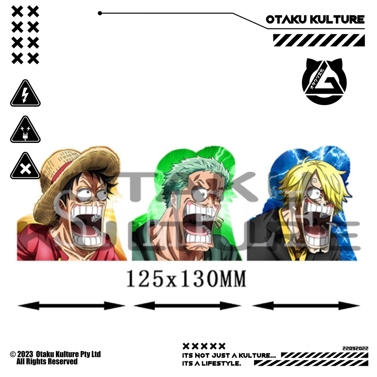 LUFFY/ZORO/SANJI SCREAMING 3D MOTION STICKER