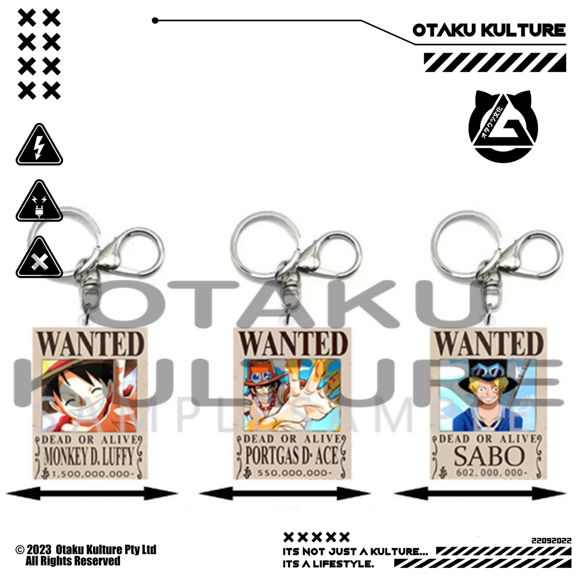 WANTED SABO/ACE/LUFFY 3D MOTION KEYCHAIN