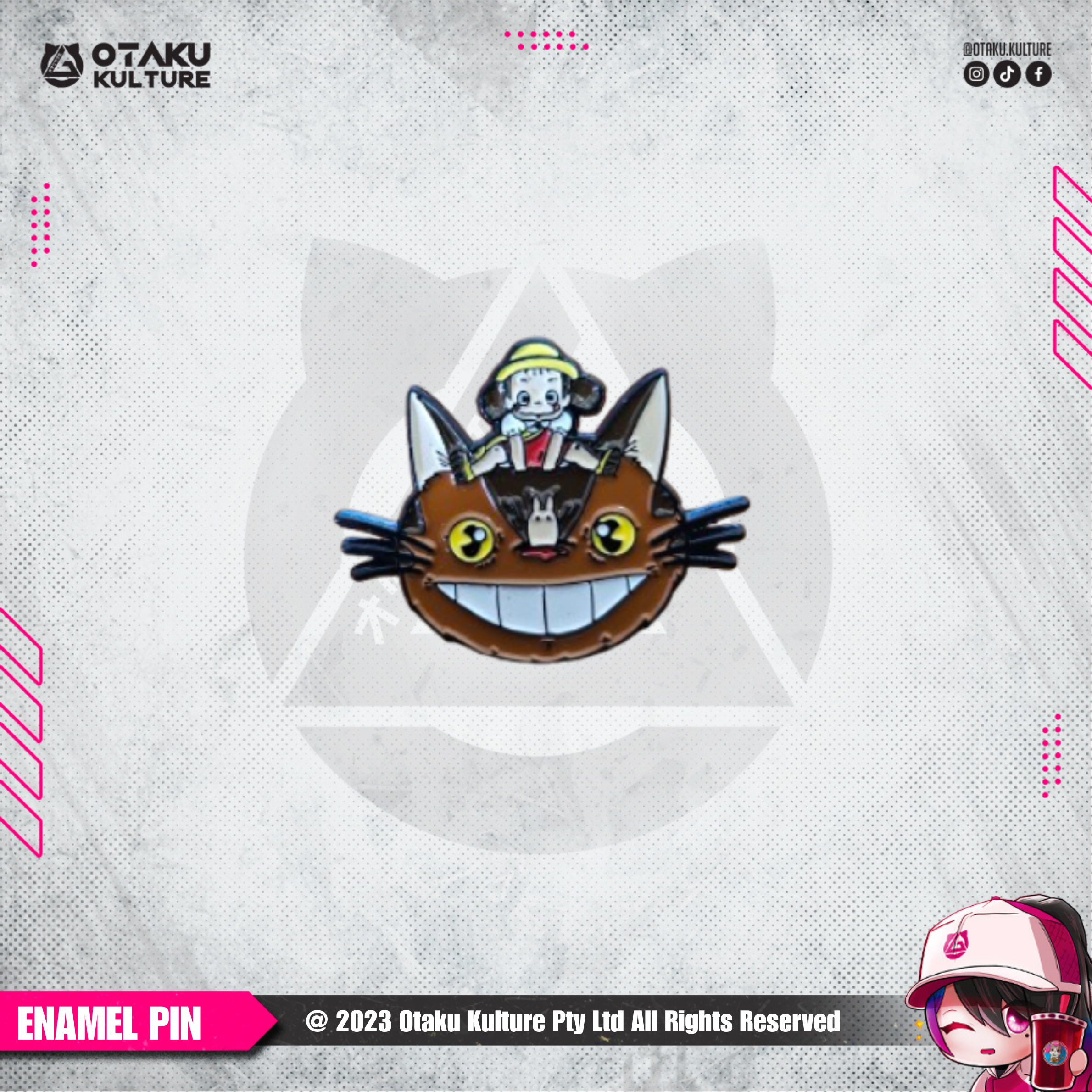 BIG GRINNING CAT ENAMEL PIN