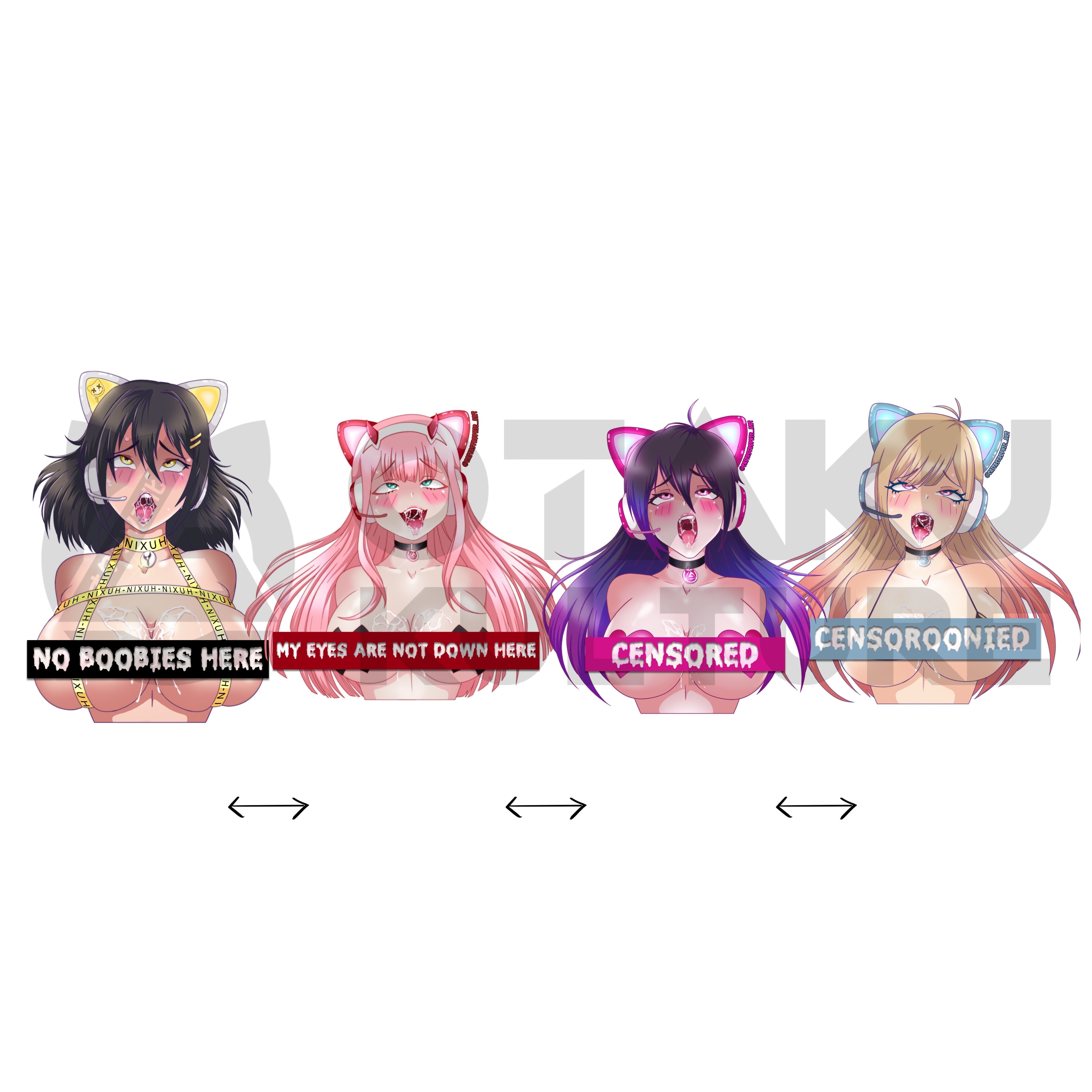 Zero Two / Marin / Megumi / Kyoko Ahegao 3D MOTION STICKER