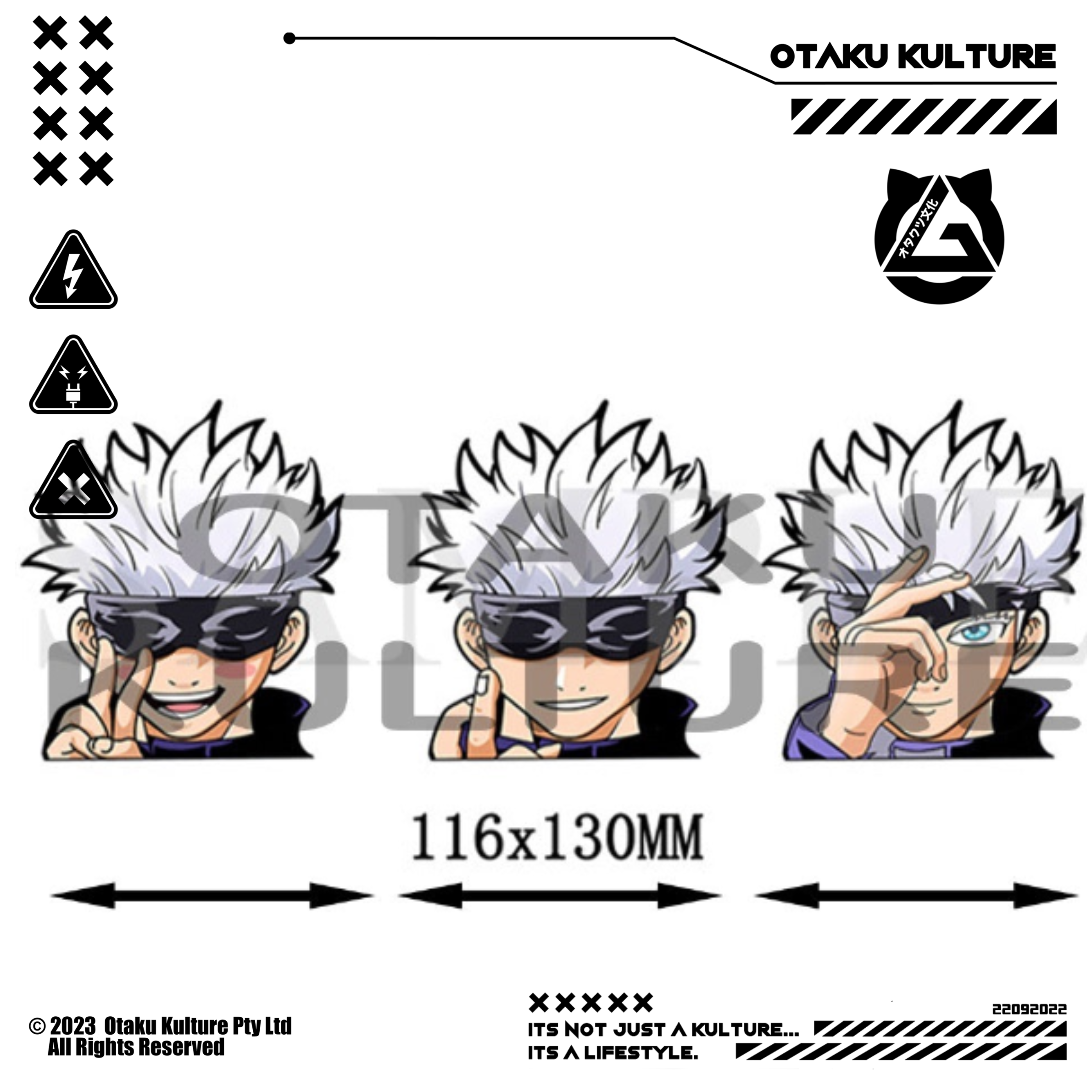 GOJO PEACE SIGN 3D MOTION STICKER
