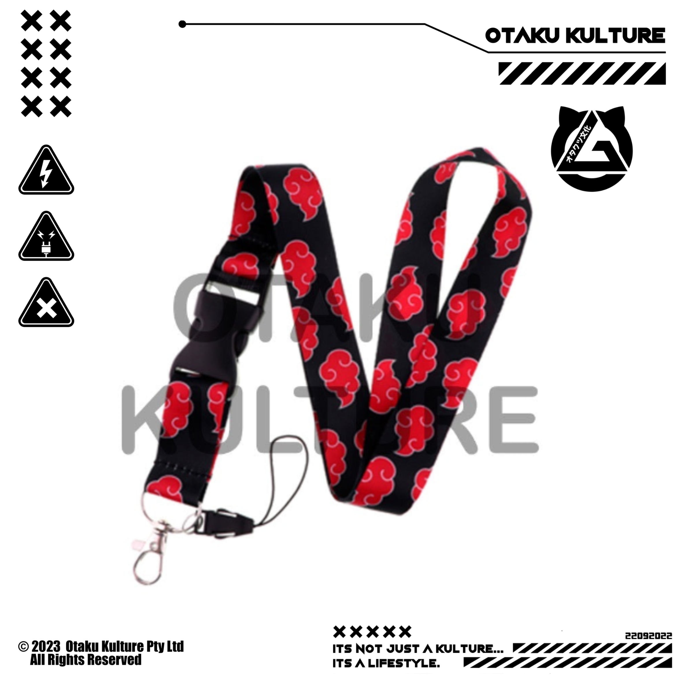 AKATSUKI CLOUDS WITH CLIP LANYARD
