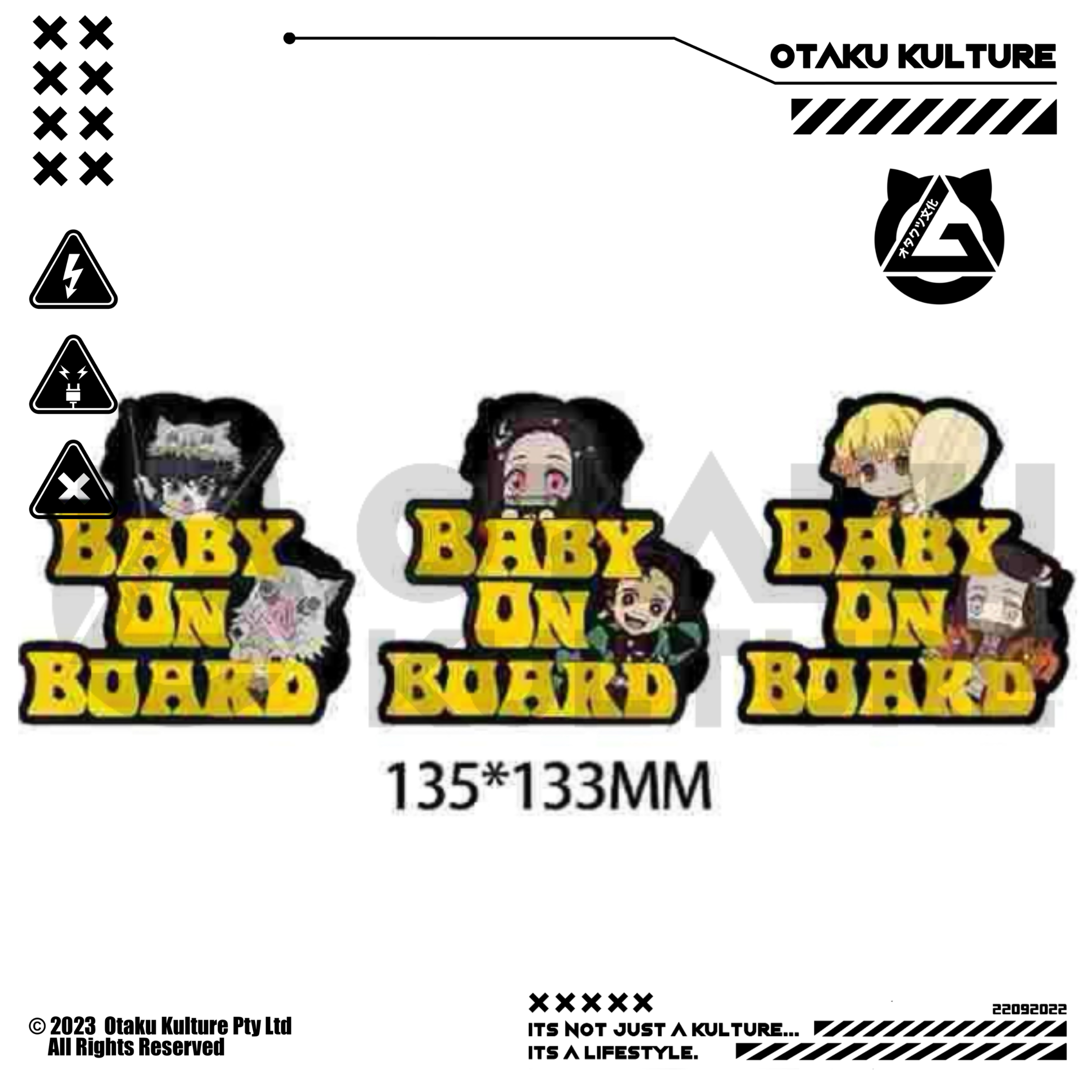 BABY ON BOARD DEMON SLAYER 3D MOTION STICKER