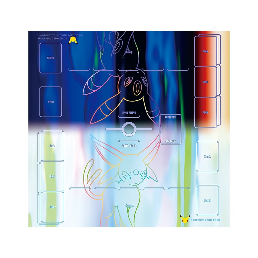 Espeon and Umbreon playmat from the Pokémon 30th Celebration Premium Deck Set