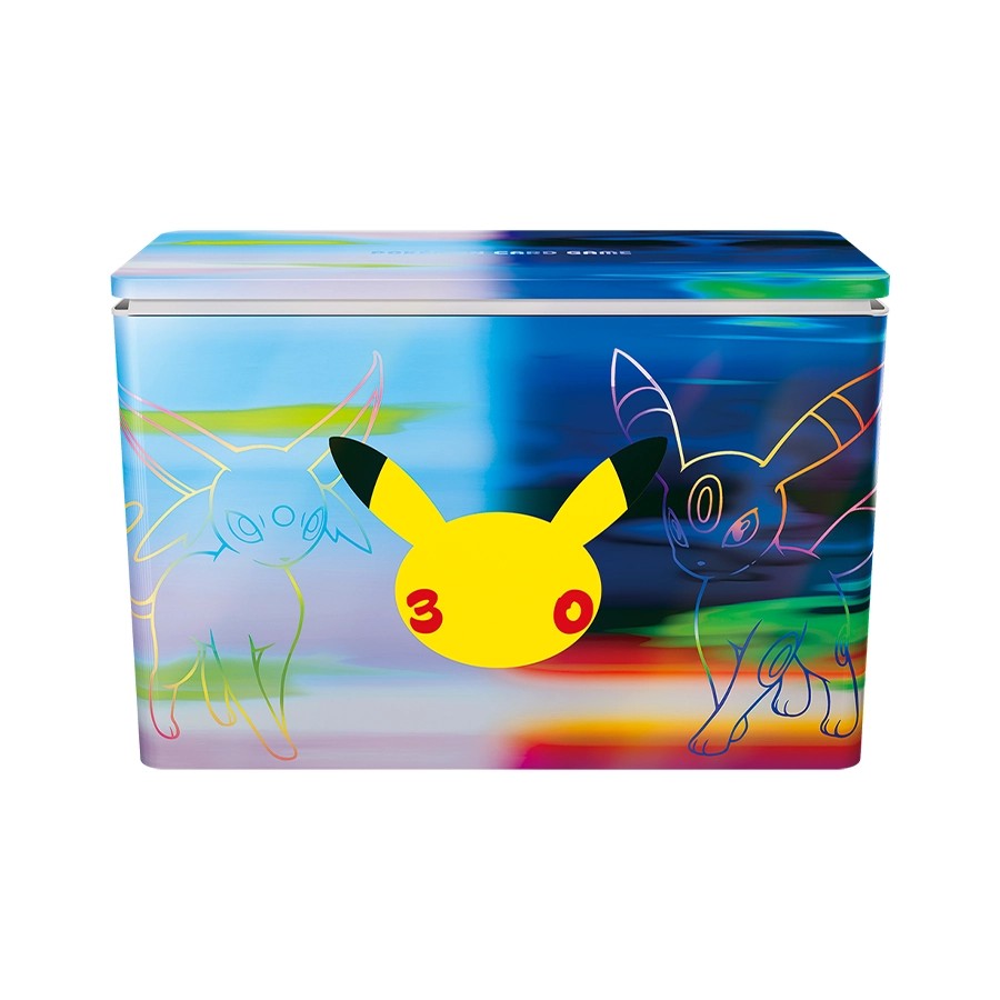 Tin double deck case from the Pokémon 30th Celebration Premium Deck Set