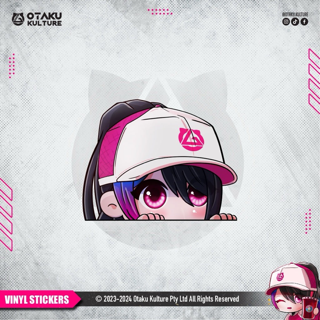 OC MEGUMI CHIBI PEEKER VINYL STICKER