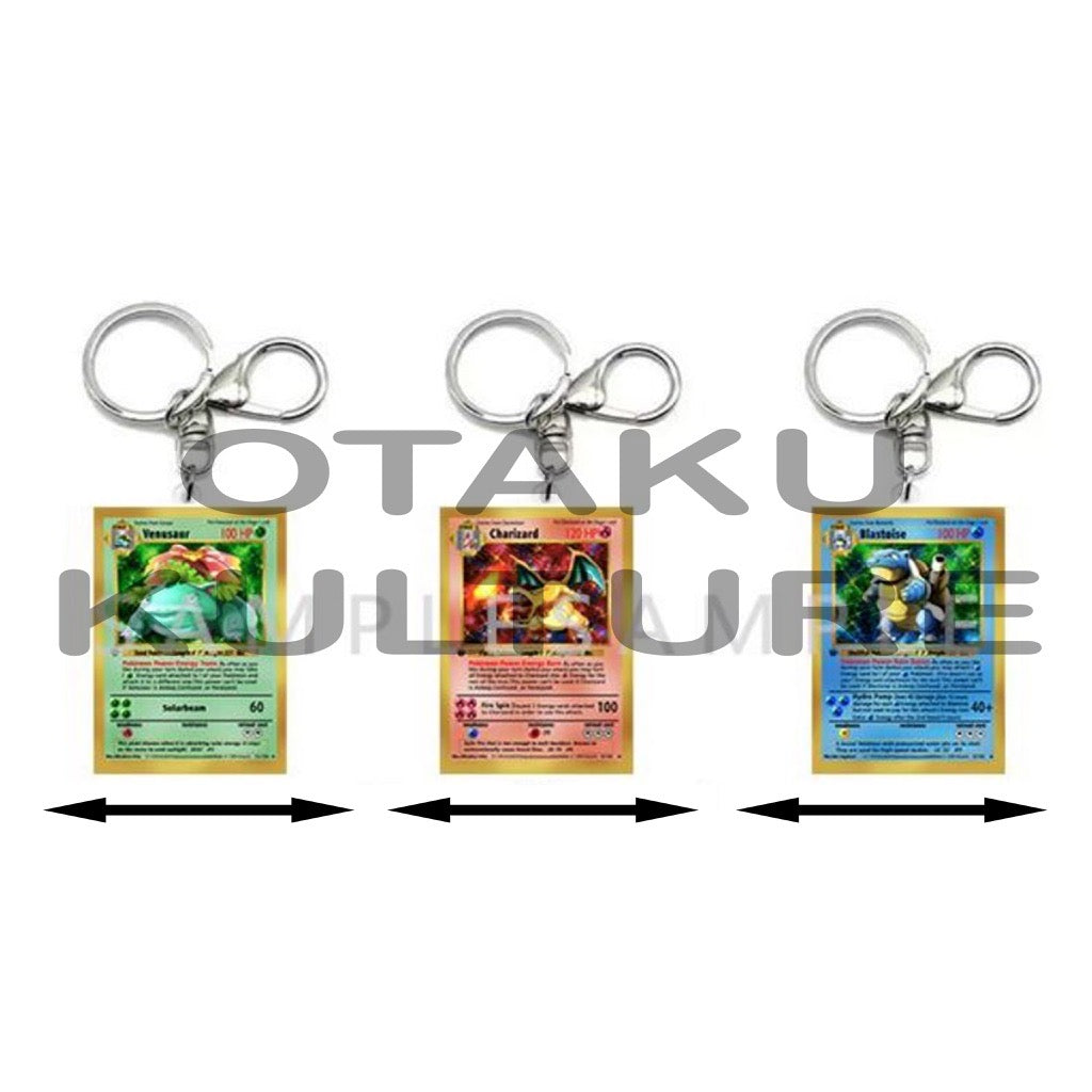 STARTER EVOLUTIONS POKEMON CARD 3D MOTION KEYCHAIN