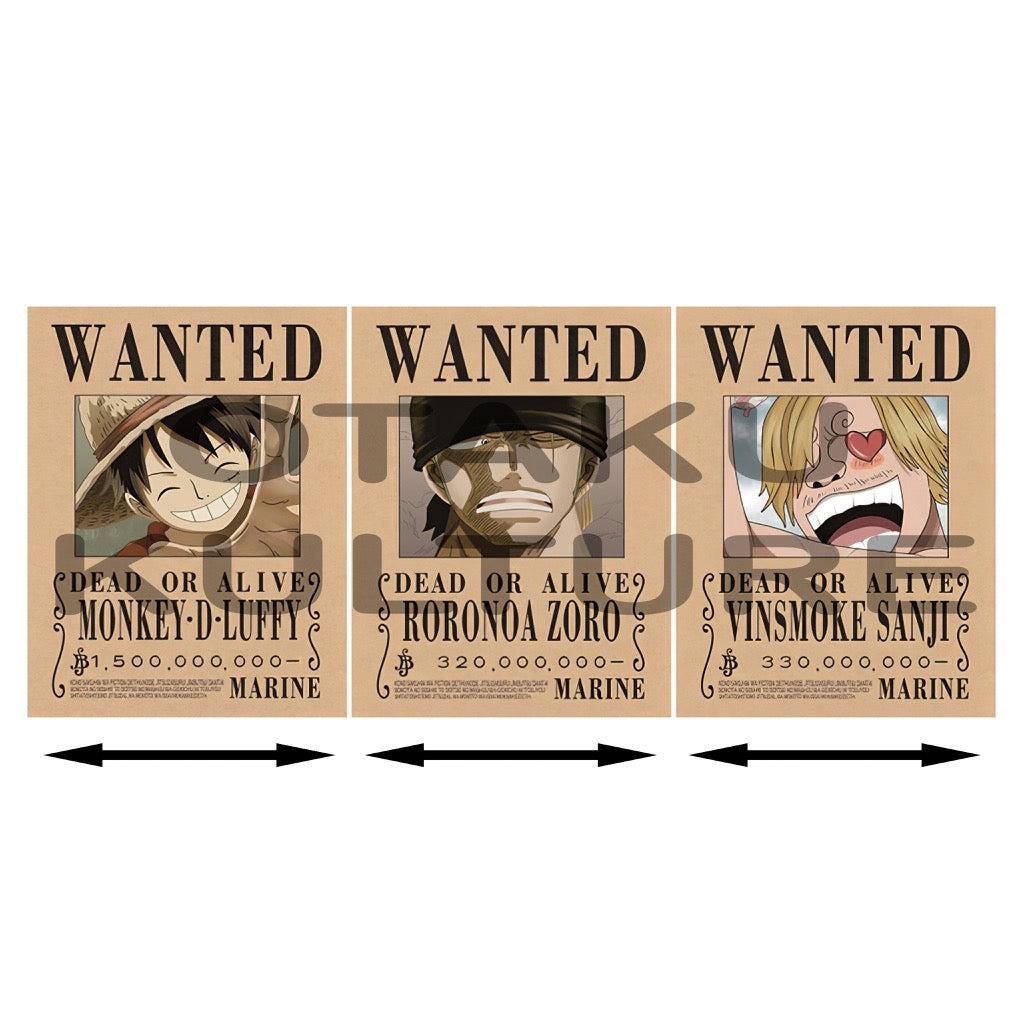 WANTED LUFFY/ZORO/SANJI 3D MOTION POSTER